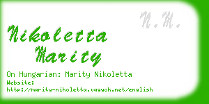 nikoletta marity business card